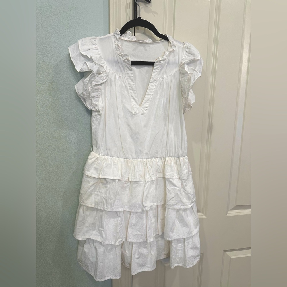TCEC white tiered cotton dress